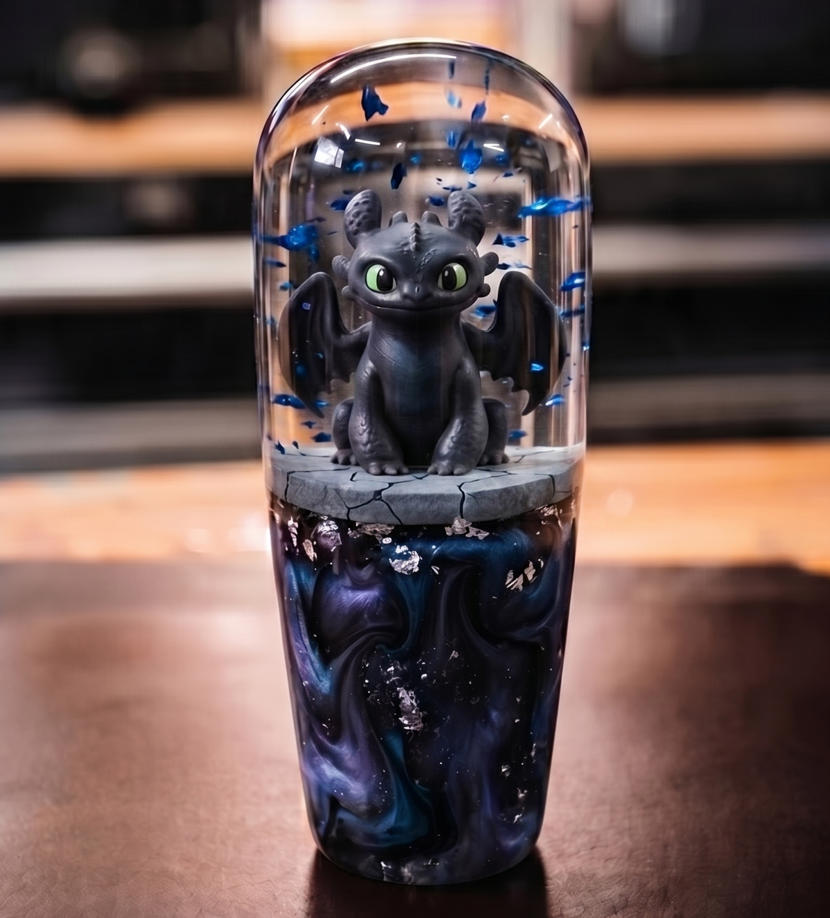 Toothless resin LED shift knob (front)